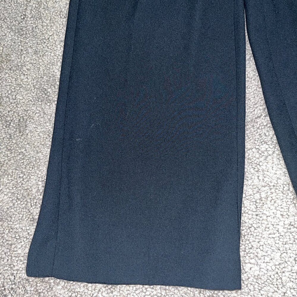 MADEWELL Black Crepe Wide Leg Cropped Zip Fly Belt Loop Dress Trousers EUC - 0 - Picture 4 of 11
